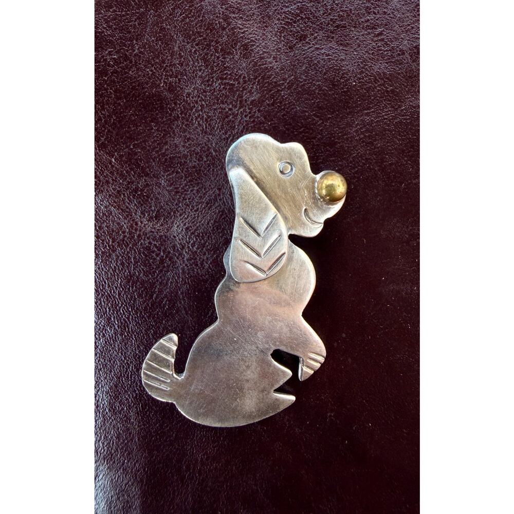 Vintage Sterling Silver Dog Brooch | Taxco Mexican Dog Pin